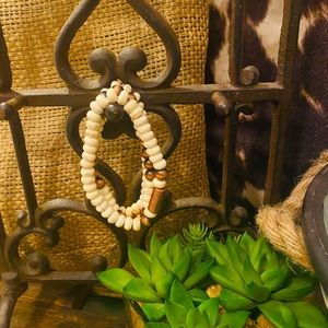Ivory And Copper Bead Bracelets